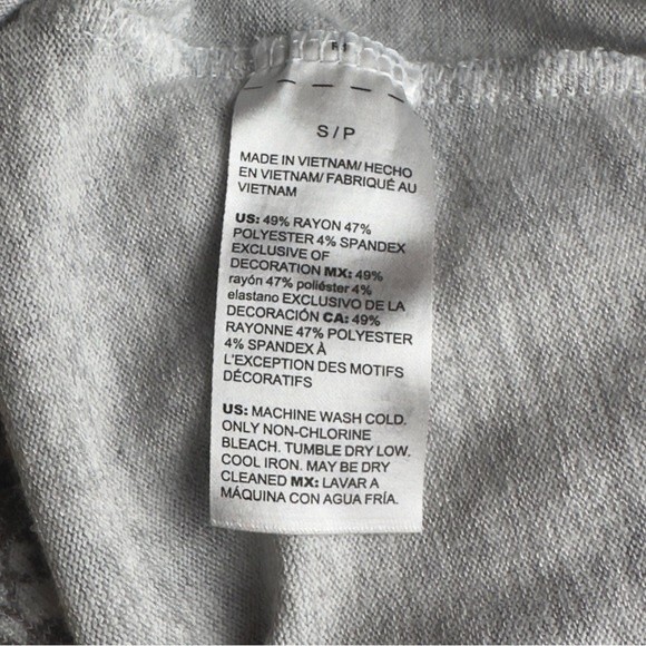 WHBM Knit Dolman Tunic - Grey and White - Size Small - Picture 9 of 9